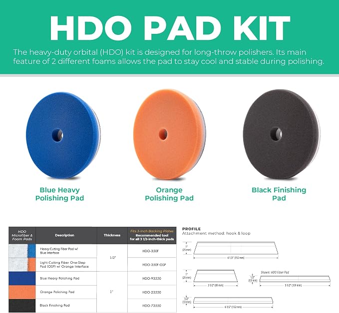 Lake Country 3.5" HDO Orange Foam Polishing Pad – Premium Heavy Duty Orbital - Image 4