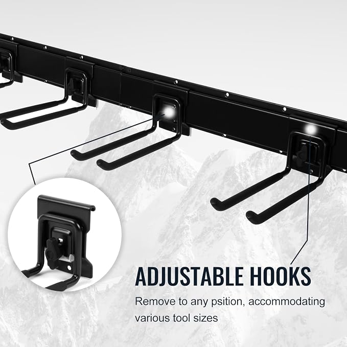 Locking Garden Tool Organizer, Garage Organization Wall Mount Storage Rack - Image 4