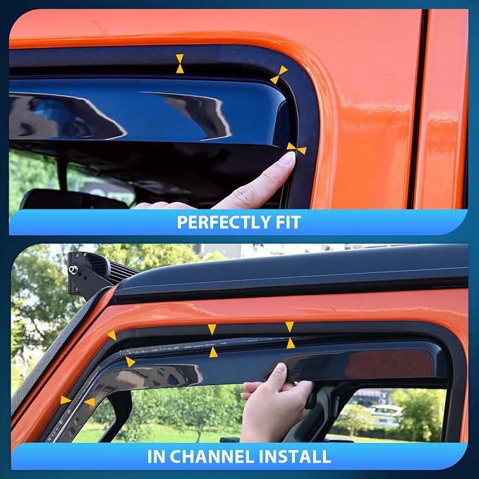 Nilight Vent Window Visors for Ford Fusion 2013 2014 2015 2016 2017 2018 2019 - Image 3