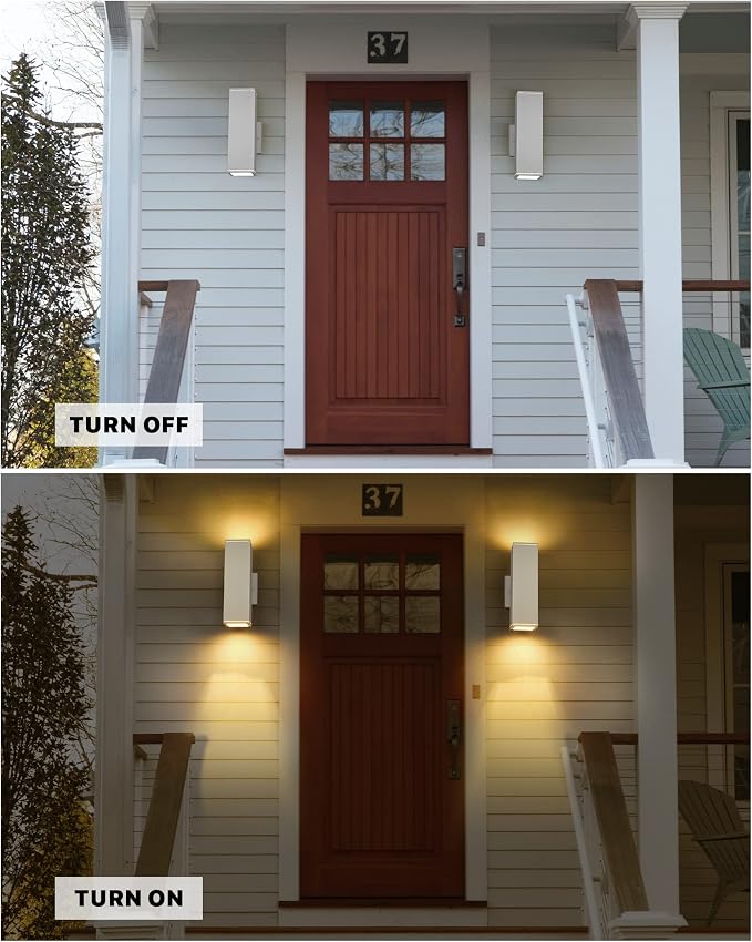 Ken & Ricky Outdoor Wall Sconces, Modern Up and Down Outdoor Light Fixture - Image 5