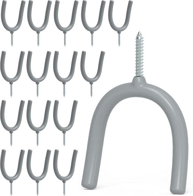 POETISKE Screw in U Utility Hooks Wall Mount Garage Storage Organizer Hanger by UNP