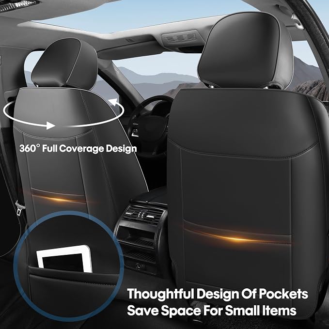 AOOG Car Seat Covers Full Set, Leather Seat Covers - Image 2