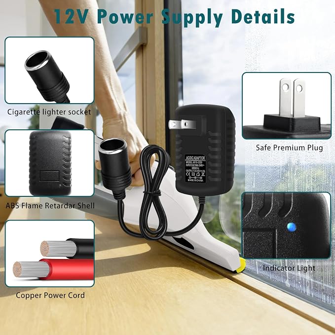 inShareplus 12V 2A 24W AC to DC Converter, 12 Volt Cigarette Lighter Adapter - Image 4
