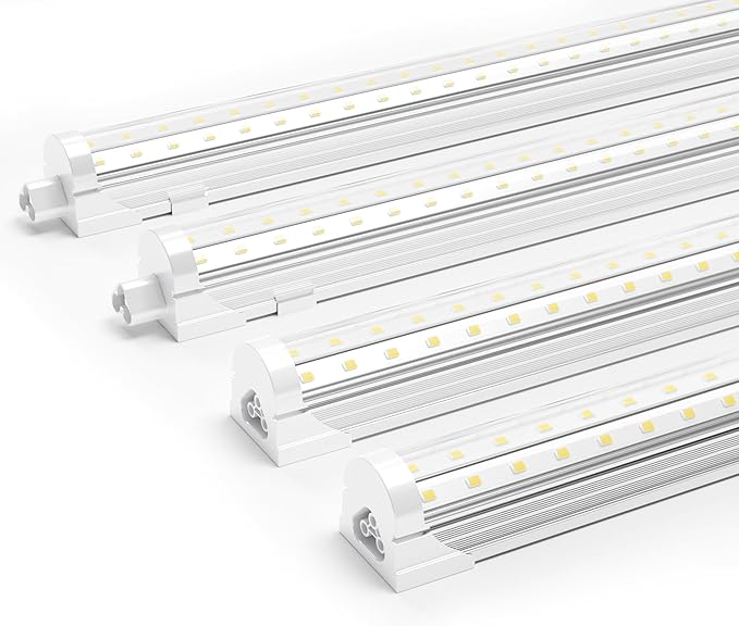 Ensenior 4 Pack 8 FT Led Shop Lights, 6000K Clear White, 10000LM Super Bright by Ensenior