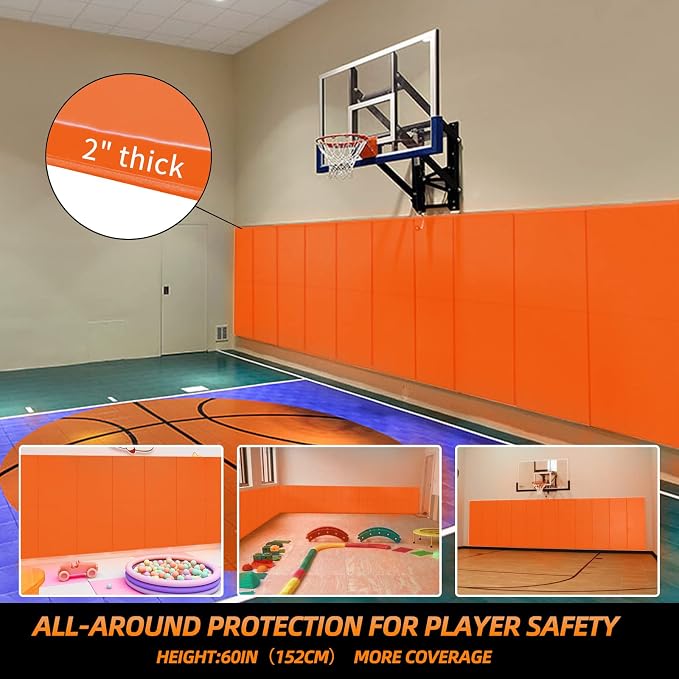 PROGOAL 2"/4" Thick Foam Protection Wall Pad，Gym Basketball-Court - Image 3