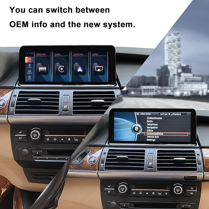 PEMP Linux Vertical Screen E70 E71 CIC Wired and Wireless CarPlay Retrofit - Image 3