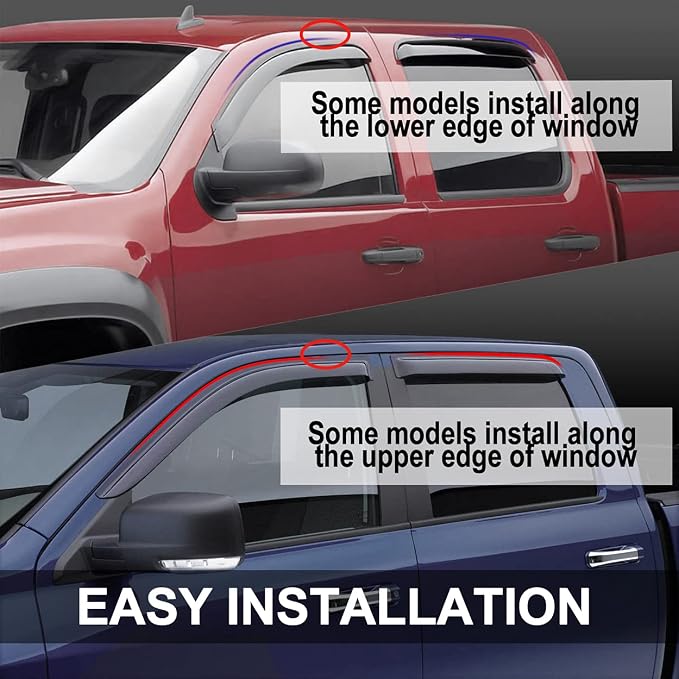 94960 Side Window Visor Wind Vent Deflector fit - Image 4