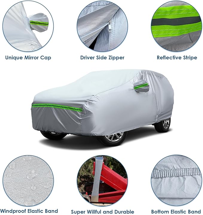 AUQDD 6-Layers Premium Hatchback Car Cover Waterproof All Weather Weatherproof - Image 3