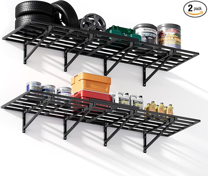 2-Pack 2x6 Ft Garage Wall Shelving Garage Shelving Wall Mounted Garage Wall by Unknown