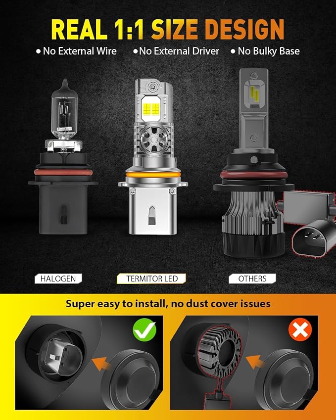 Upgraded 9007/HB5 LED Bulbs, 000LM 12X Ultra-Brighter, 6500K Cool White - Image 4