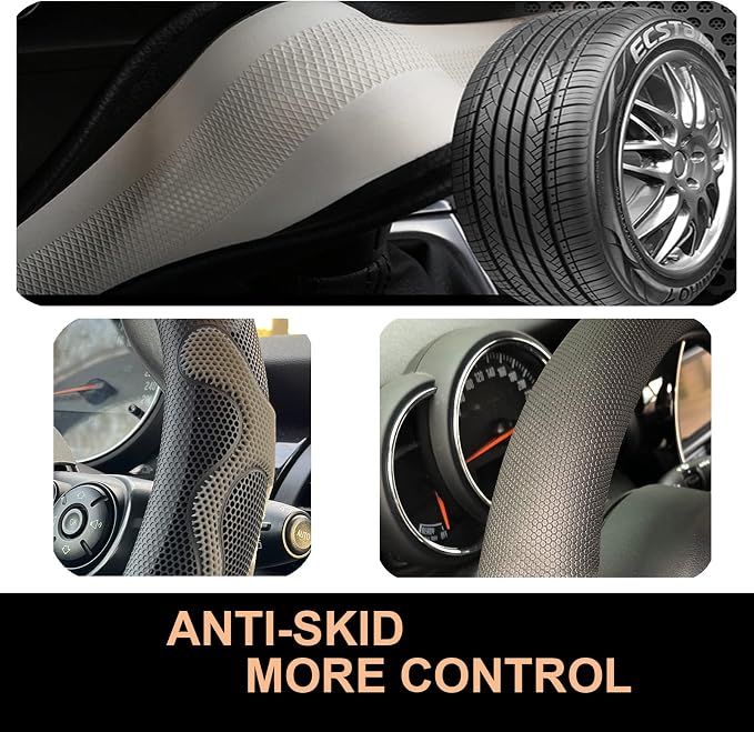 PINCTROT Comfy Grip Steering Wheel Cover, Anti-Slip Design, Universal 14.5-15 - Image 5