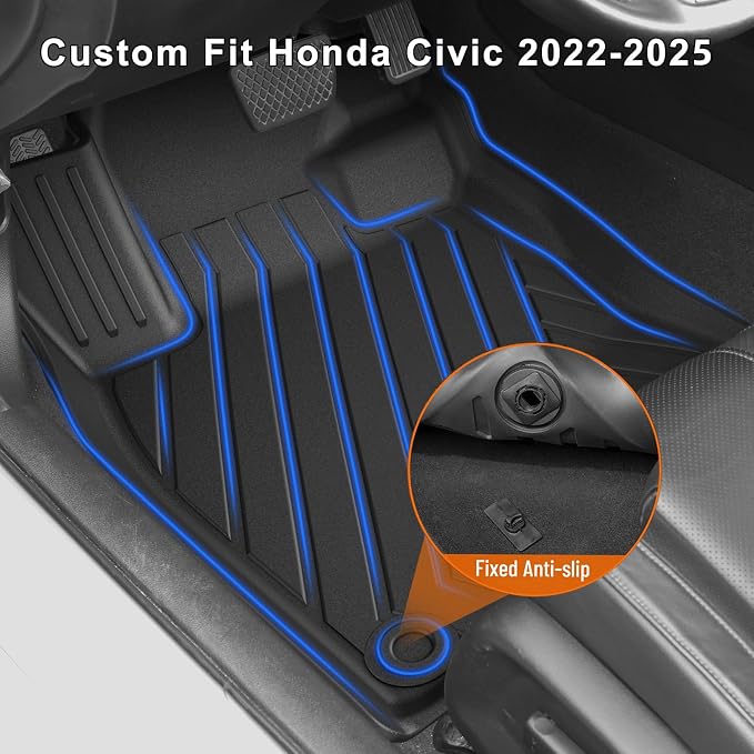 Fit for 2025 2024 2023 2022 Honda Civic Sedan Si Floor Mats & Cargo Liner: All - Image 5