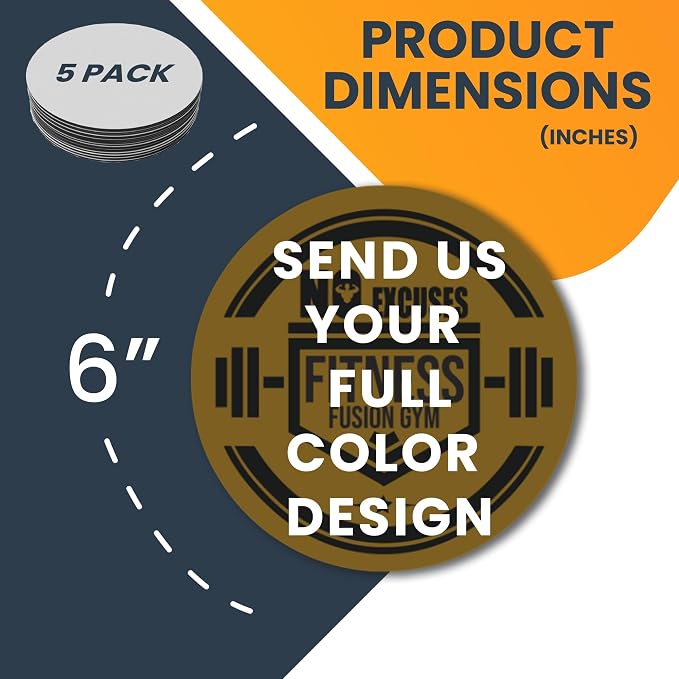 Magnet Me Up Customizable 30 Mil Round Magnet- 6”, 5 PK Weatherproof Car Magnet - Image 2