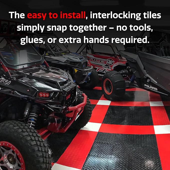 Big Floors RaceDeck CircleTrac, Interlocking Non-Slip Garage Flooring Tile - Image 6