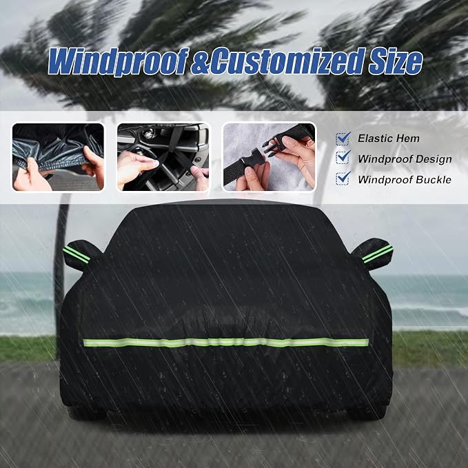Waterproof Car Covers for 1994-2023 Mustang GT/Cobra/Shelby/Bullitt/ECOBOOST - Image 4