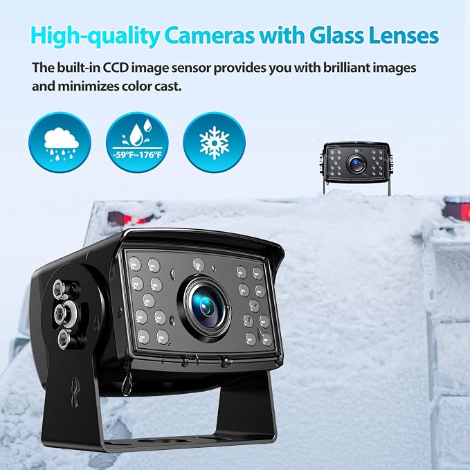 Fookoo Ⅱ 10" 1080P Wired Backup Camera System Kit - Image 4