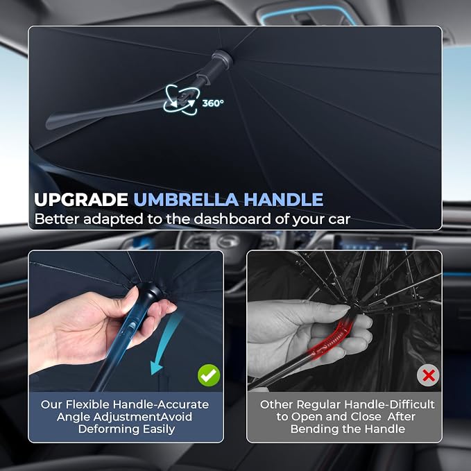 Windshield Sun Shade Umbrella for 2017-2025 Cadillac XT5 Accessories: Custom - Image 6