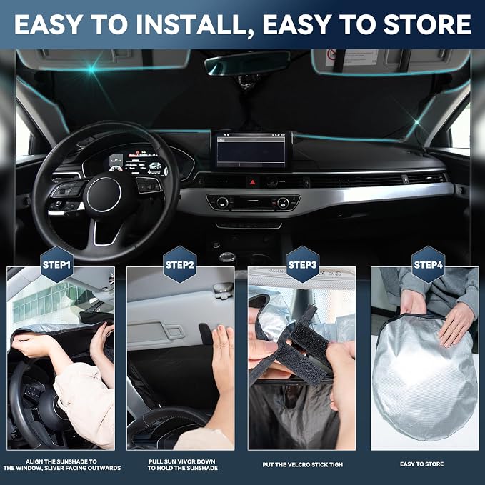Sun Shade Sunshade for Honda Pilot 2016-2025 2026 Windshield Cover, 4-Layers - Image 5