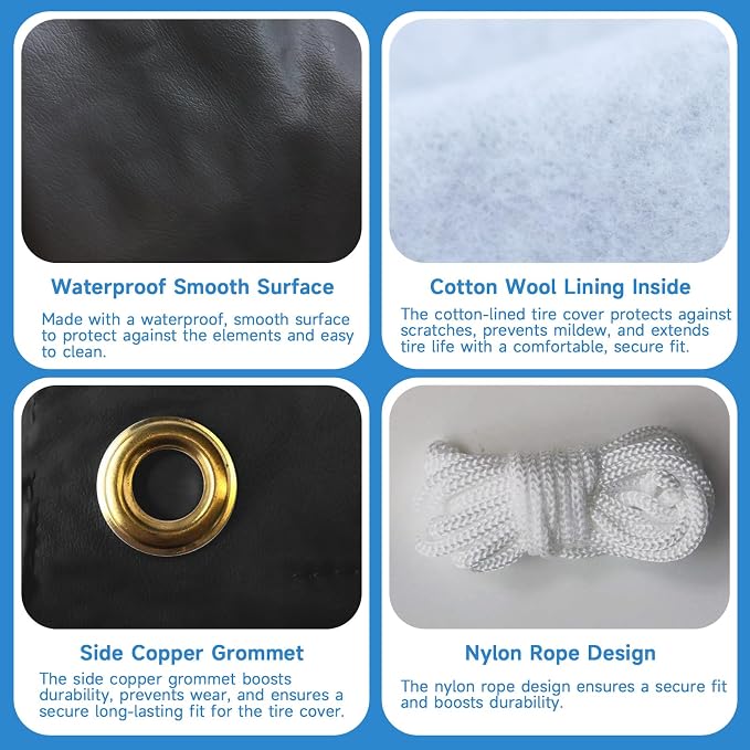 Rough Tire Covers 4 Pack, Waterproof Vinyl Wheel Protectors - Image 8