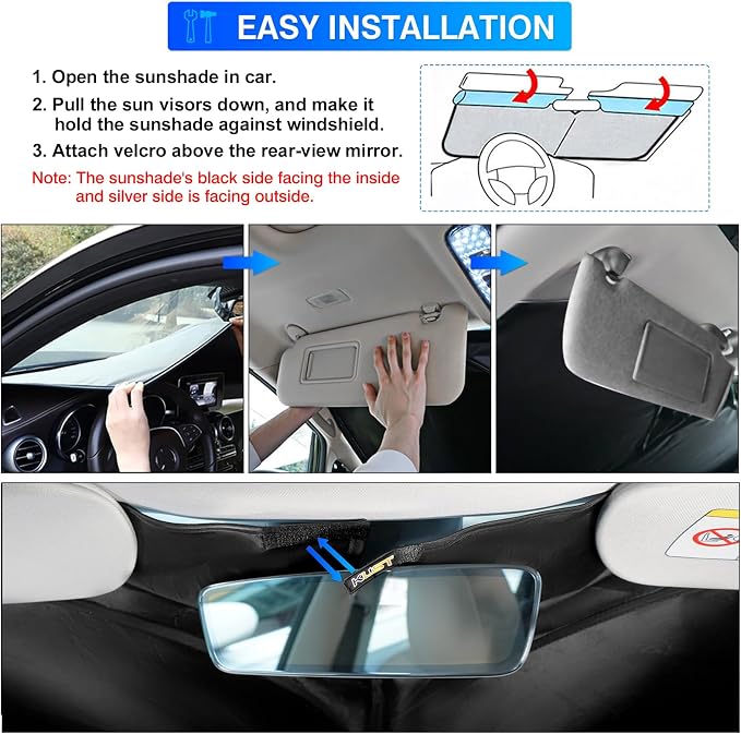 KUST Windshield Sun Shade for 2024 2025 2026 Ford Transit 350 Custom Fit - Image 6