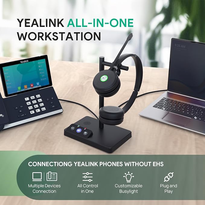 Yealink WH62 DECT Mono Teams Wireless Headset, 525 ft Range Work Headphone - Image 2