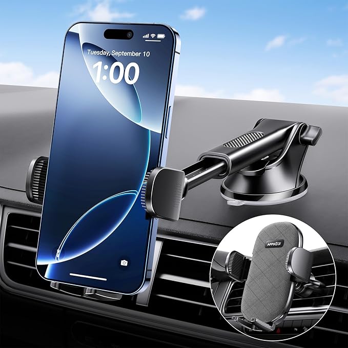 APPS2Car Suction Cup Phone Mount, Windshield/Dashboard/Air Vent Car Phone by APPS2Car