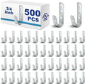 Gisafai 500 Pcs Cable Support J-Hook, 3/4 Inch Metal Garage Hooks by Gisafai