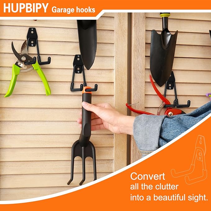Heavy Duty Garage Hooks 6 Pack, 2.8 inch Small U Shaped Hanger, Wall Mounted - Image 4