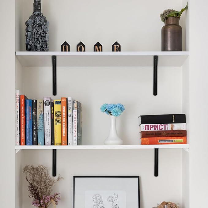16 Pack L16 x H 10" Black Heavy Duty Shelf Brackets - Image 6