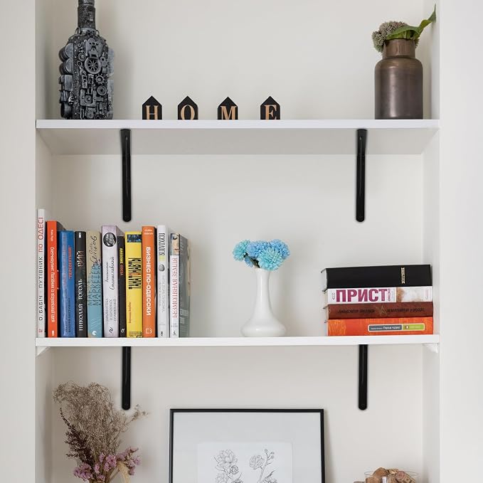 32 Pack L8 x H 6" Black Heavy Duty Shelf Brackets - Image 7