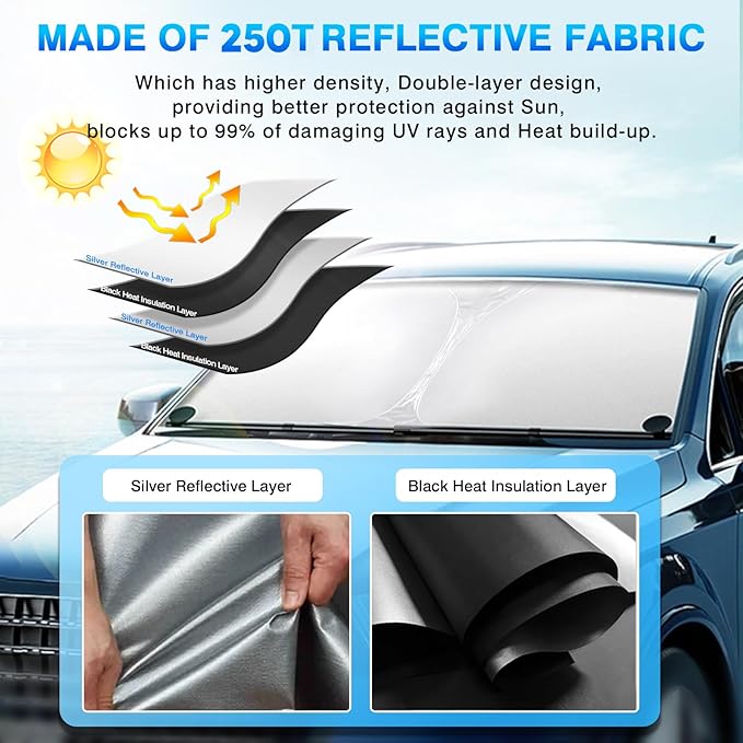 KUST Windshield Sun Shade for Buick Encore GX Accessories 2020-2025 2026 - Image 3
