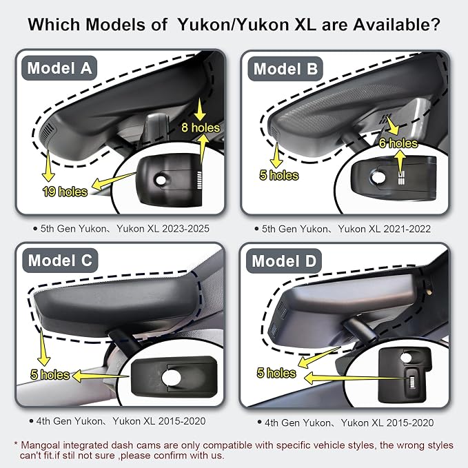 4K Dash Cam Custom fit for GMC Yukon, Yukon XL 2021-2022, SLE SLT AT4 Denali - Image 2