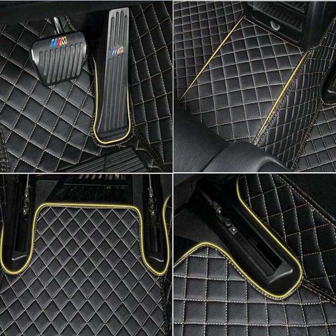 TAHALICustom Colors Car Floor Mats Black Pink - Image 3