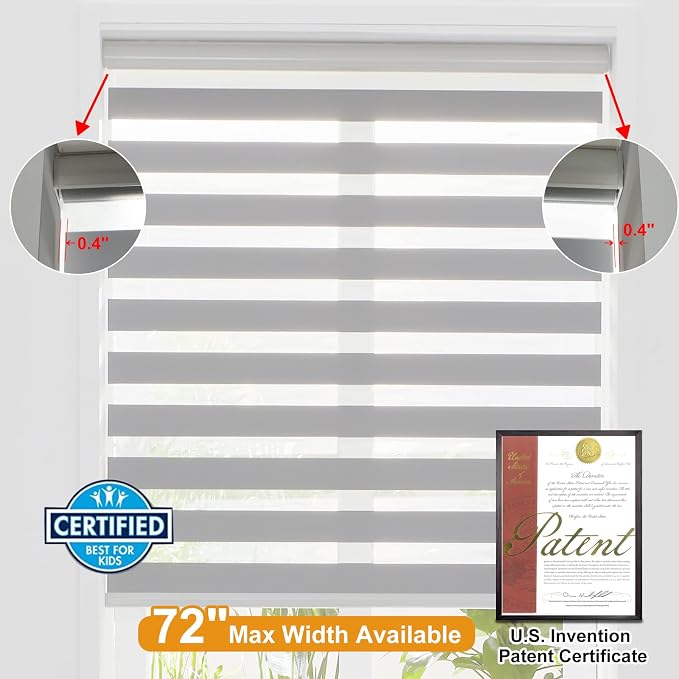 Persilux Cordless Zebra Blinds Dual Layer Fabric, Privacy Window Blinds - Image 4