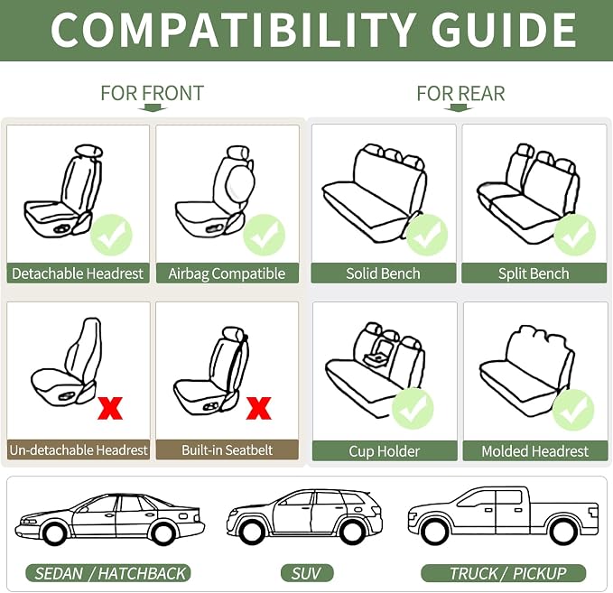 Car Seat Covers, Waterproof Seat Covers Front Pair, Leather Car Seat Covers - Image 7