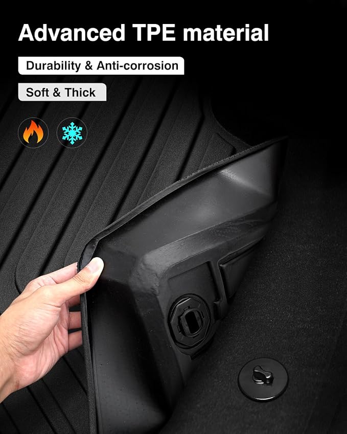 Powerty Floor Mats for 2024 2025 Tesla Model 3 Highland 8 PCS Floor Cargo - Image 7