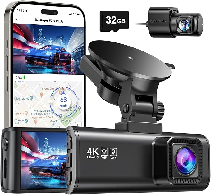 REDTIGER Dash Cam Front Rear, 4K/2.5K Full HD Dash Camera by REDTIGER