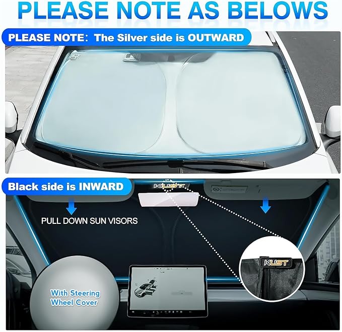 KUST Windshield Sun Shade for 2015-2020 Ford F150 Accessories Pickup Truck - Image 5