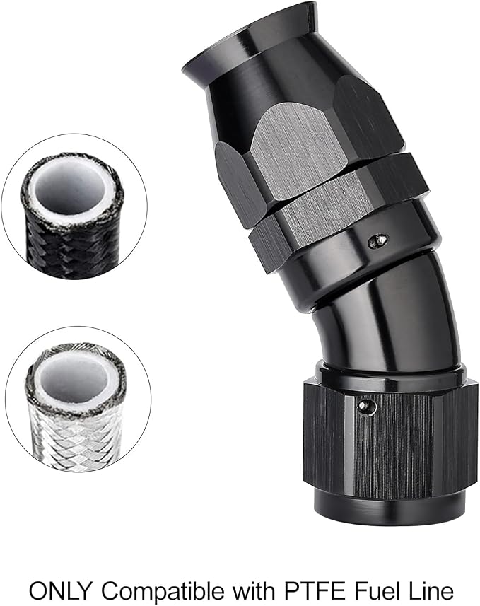 EVIL ENERGY 6AN 30 Degree PTFE One Piece Full Flow End Hose Fitting Aluminum - Image 5
