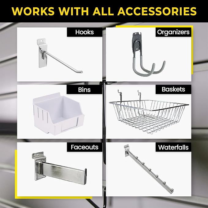 3'H x 4'W Slatwall Panel Garage Wall Organizer: Heavy Duty Wall Mounted PVC - Image 6