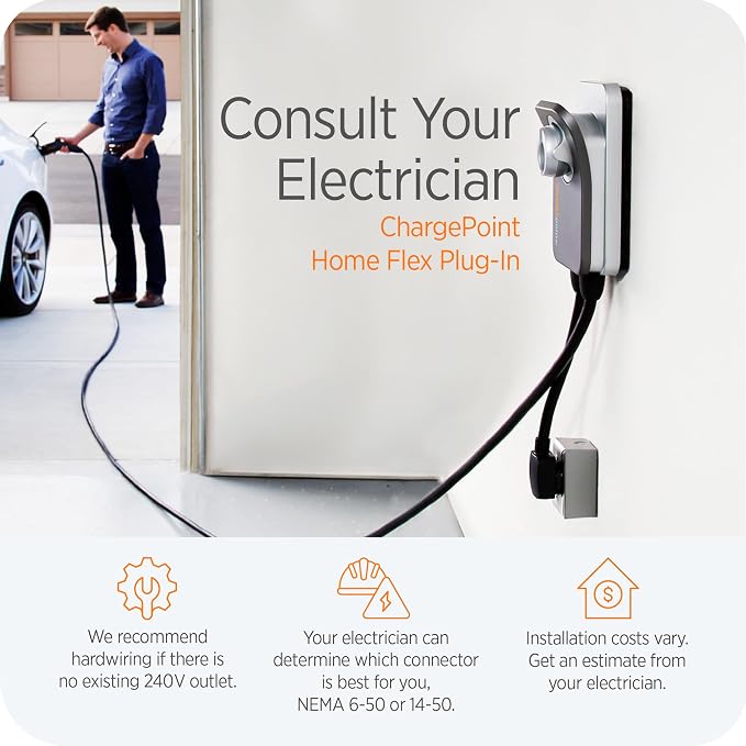 ChargePoint HomeFlex Level 2 EV Charger J1772, NEMA 6-50 Plug - Image 4
