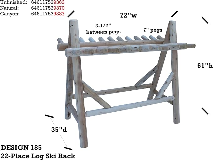 22-Place Freestanding Ski Log Racks, Pole Ski Holders, Garage Racks - Image 2