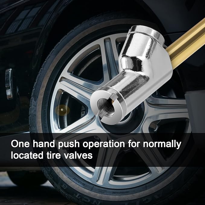 2-Way Connection 13.8" Extended Air Chuck Set, 1/4 in FNPT Straight Foot Dual - Image 4