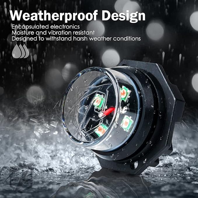 Xprite Amber Green LED Hideaway Strobe Lights Kit 20 Flashing Patterns - Image 3