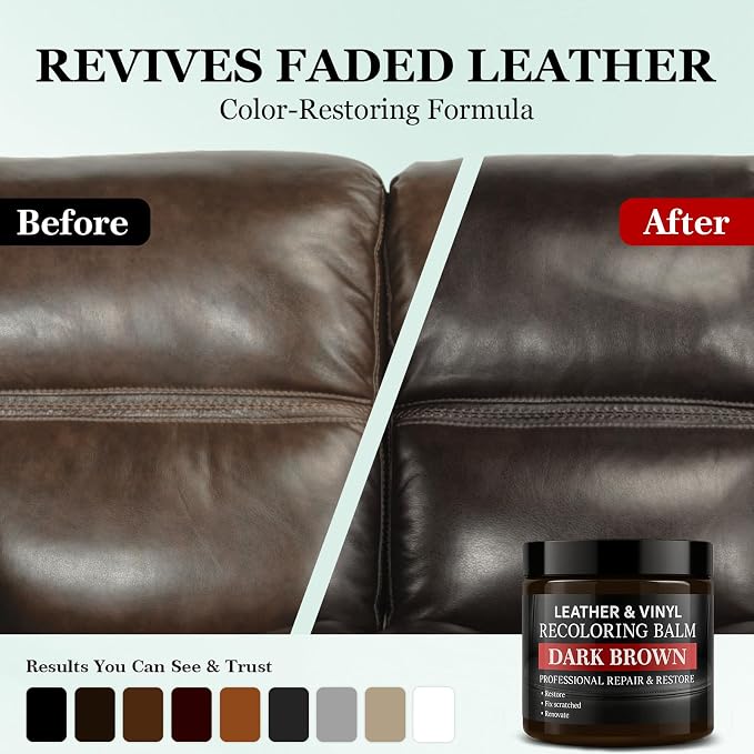 Leather Color Restorer, Recoloring Balm, Scratch Remover, Repair Kit - Image 3