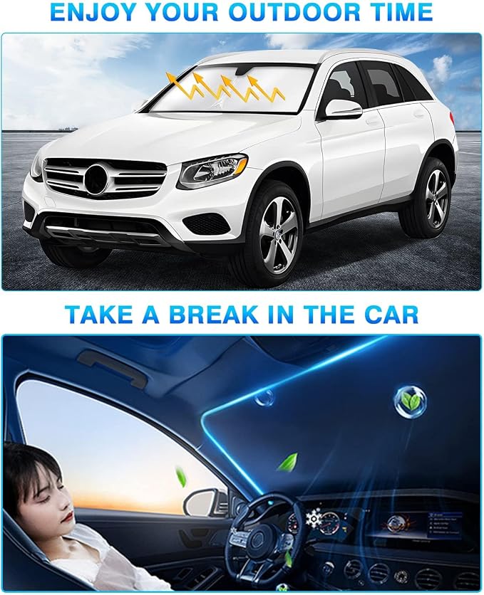 KUST Windshield Sun Shade for Audi Q8 2019-2023 2024 2025 2026 Window Shade Sun - Image 5