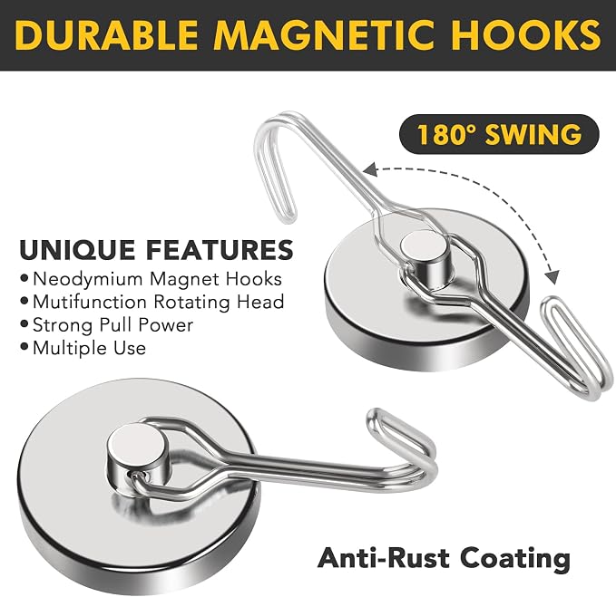MIKEDE 110LB Magnetic Hooks, Neodymium Magnet Hooks - Image 5