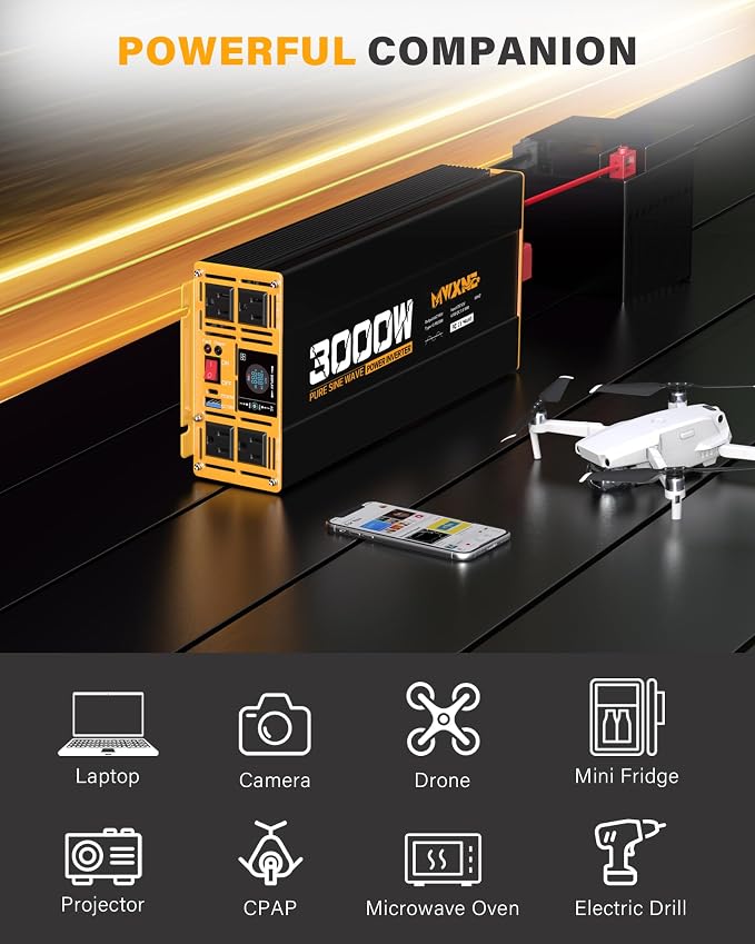 3000W Pure Sine Wave Inverter 12V DC to 110V 120V AC Converter - Image 8