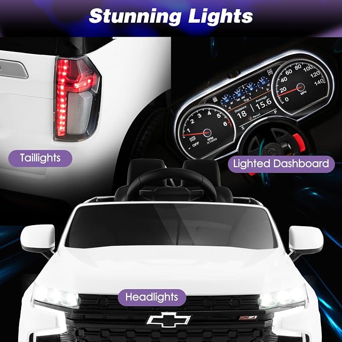 HONEY JOY Ride On Truck, 12V Licensed Chevrolet Tahoe, Chevy Electric Vehicle - Image 2