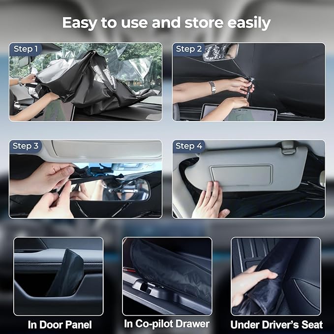 Windshield Sun Shade Umbrella for 2021-2025 Toyota Yaris Accessories: Custom - Image 4